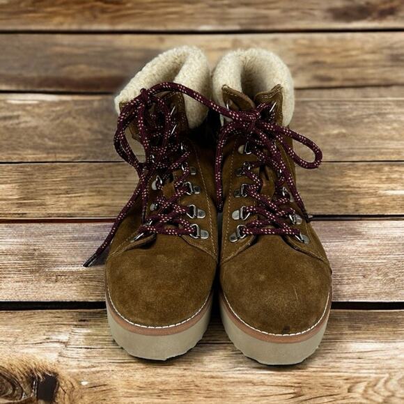 Sam Edelman Women's 7 1/2 Franc Brown Leather Hiker ankle Boot new - Picture 2 of 8